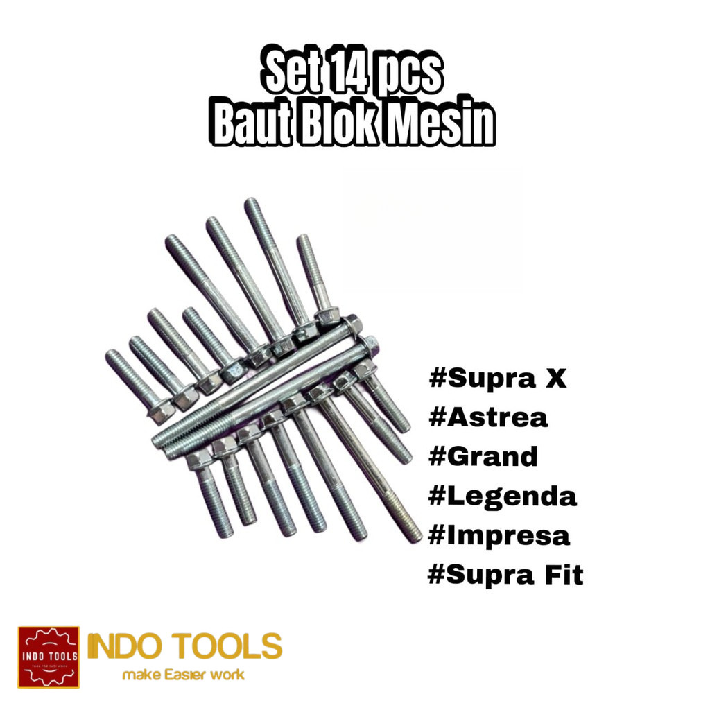 PAKET 1 Set Baut Baud Block  Blok CVt Mesin Yamaha Mio J Fino Soul GT X ride 125 Xeon Kunci T8 M6