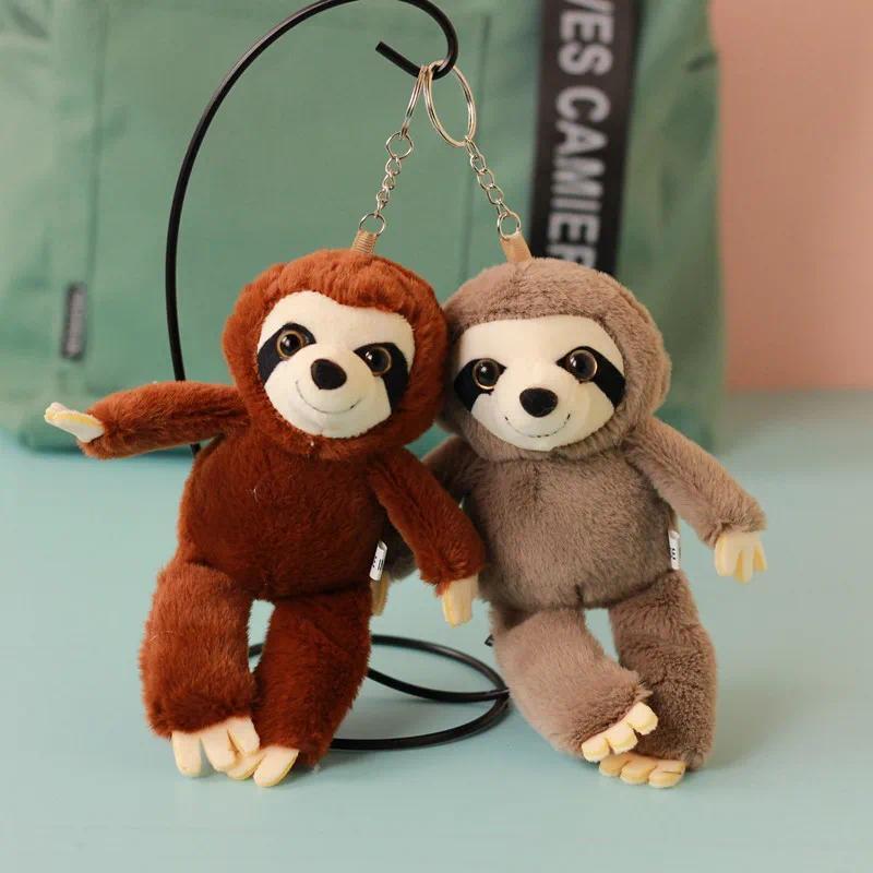 Stuffed Animals Sloth Small Pent Simulation Soft Sloth Keychain Big Eyes Bag Charm Sloth Children Gi