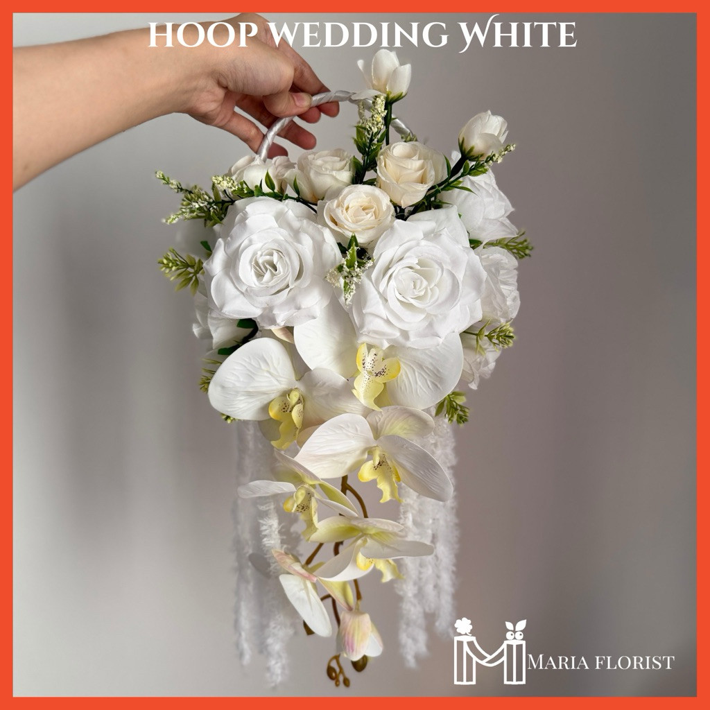 Flower Hoop Wedding Handbouquet Juntai - Buket Bunga Pernikahan Flower Hoop - Buket Pengantin Anggre