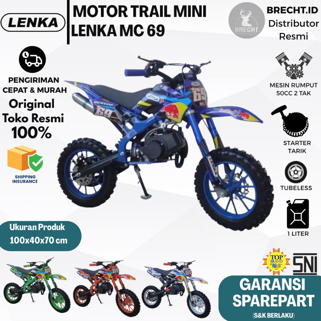 TSM - Motor Trail Lenka MC 69 50CC Trail Anak & Remaja Treil LENKA MC69 2 TAK Medium Kendaraan Maina