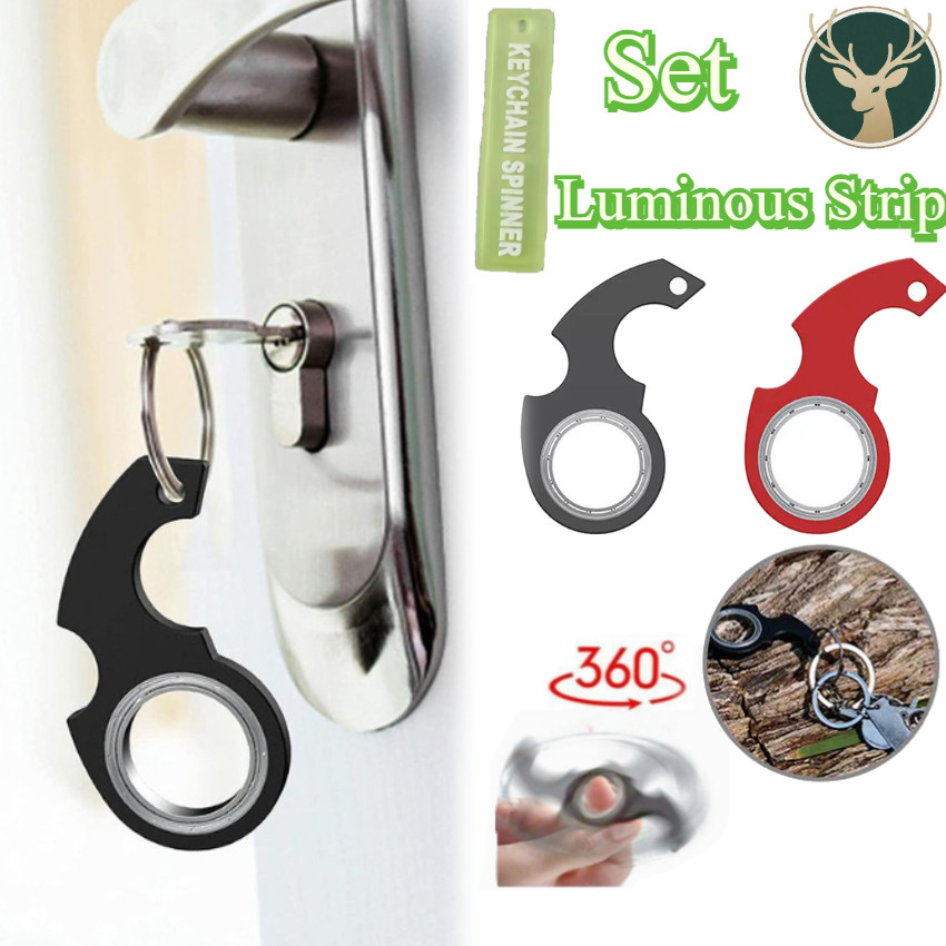 (Fidget Spinner+Luminous) Spinning Keychain/ Gantungan Kunci Putar/ Gantungan Kunci Karambit/ Keyram