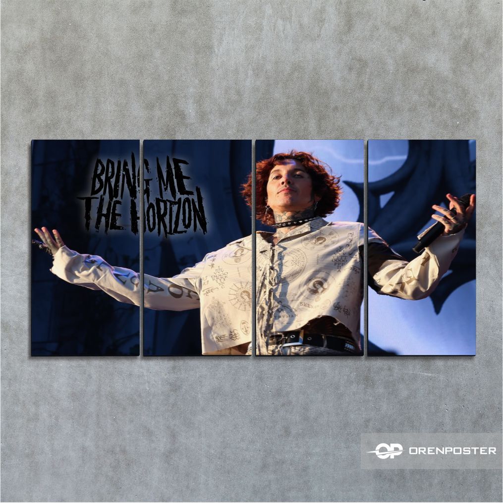 Poster dinding bingkai kayu Album Cover   Oliver Sykes musisi, oli sykes, oliver 1 SET 4 PANEL