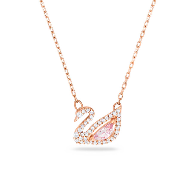 Swarovski - Swan necklace, Swan, Pink, Rose gold-tone plated