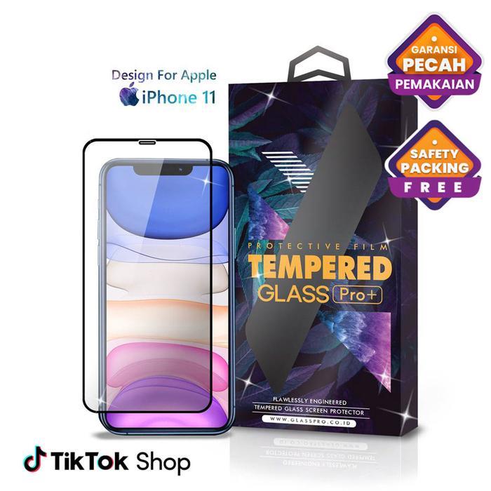 Tempered Glass For IPHONE 11 - Full Cover Anti Gores Premium Screen Protector Glossy Glass Pro - NOT