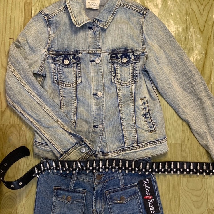 jaket denim brand mango jeans vintage fading