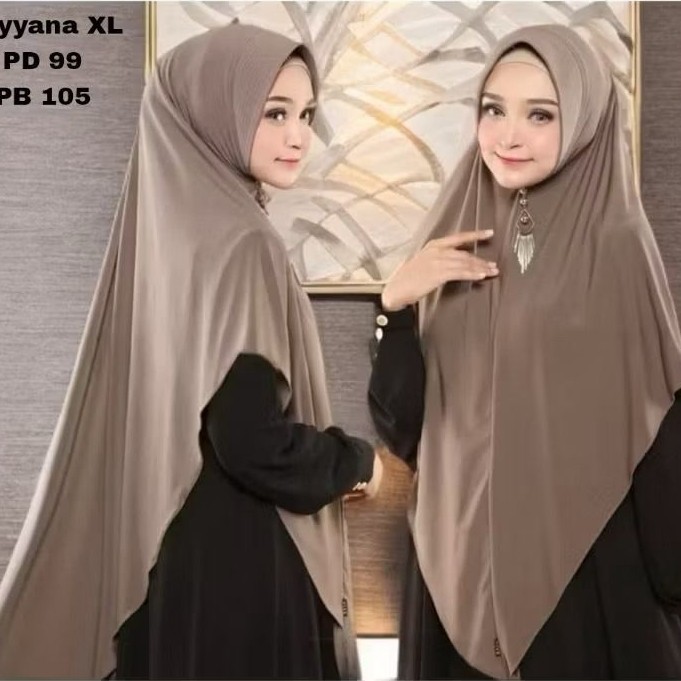 Hijab Khimar Bergo Instan Jilbab Syari Kerudung Model Lancip Bahan Adem PAD Antem XXL