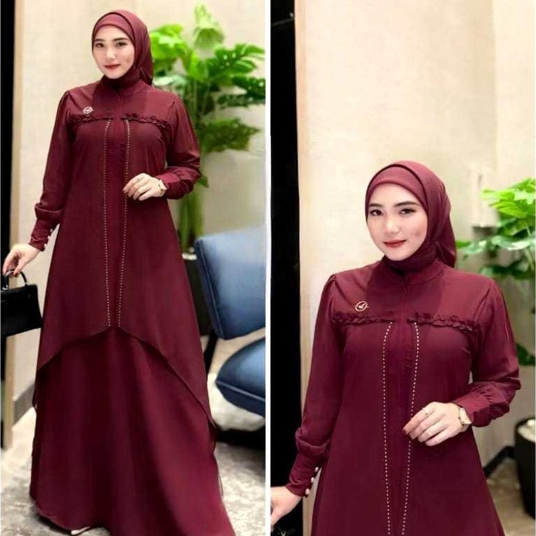 Jasmine Dress Elegant Modern Outfit Wanita Cocok Hangout - Baju Kondangan Wanita Simple