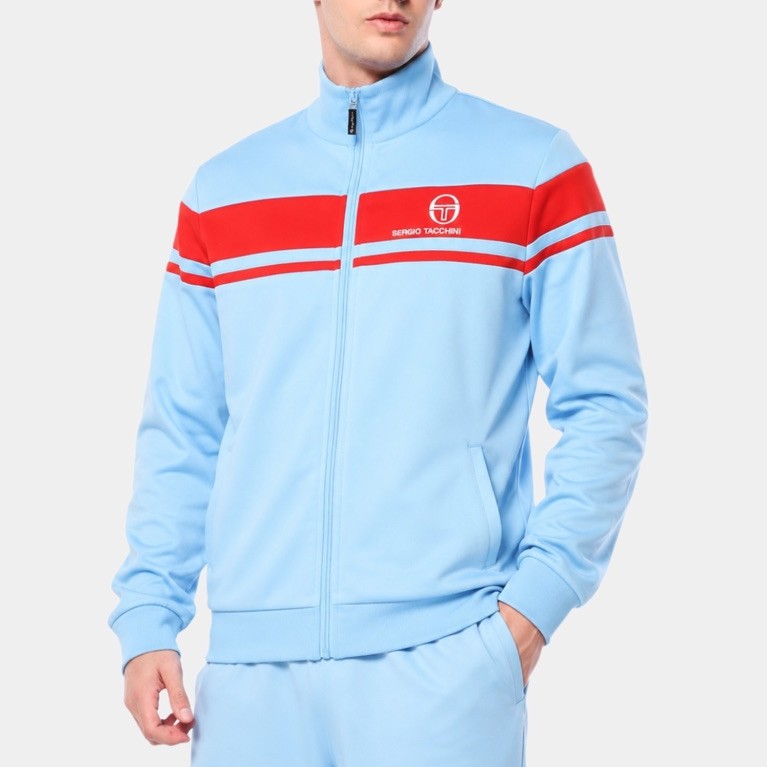 Sergio Tacchini Damarino Tracktop Jacket In Airy Blue / Orange