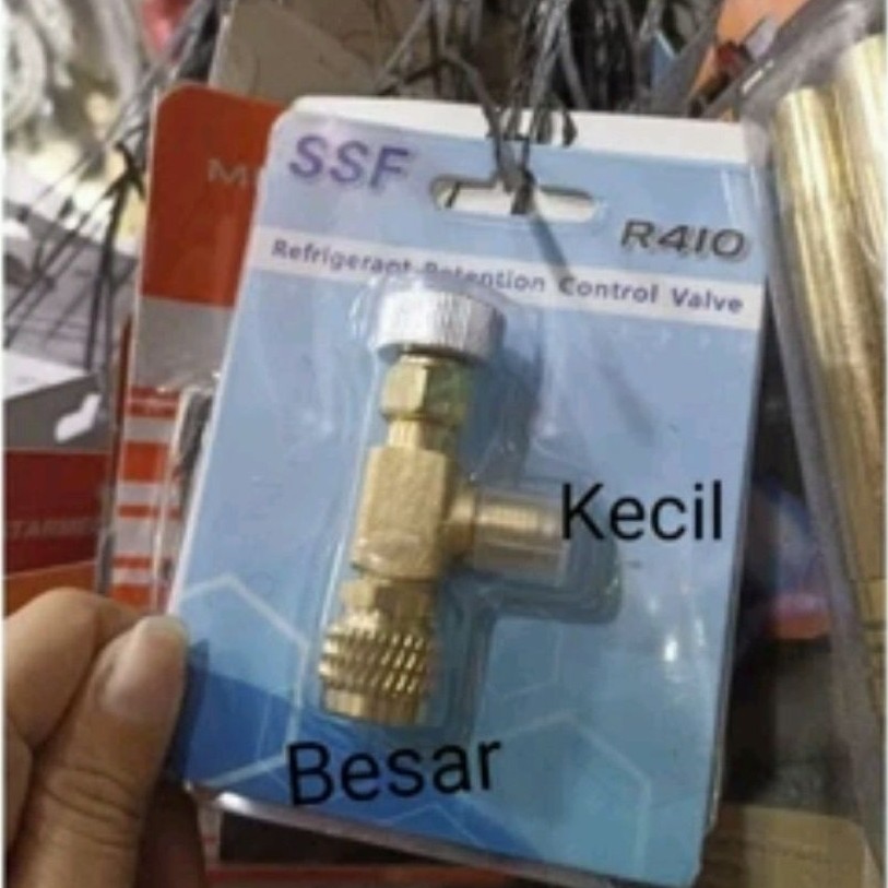 Kran Freon R32/R410 Compresor Valve (Non Box) lubang atas kecil bawah besar