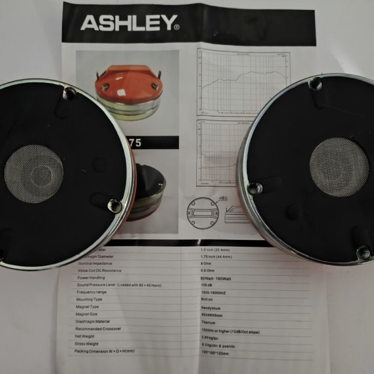 Tweeter Ashley N175 Neodymium driver komponen speaker
