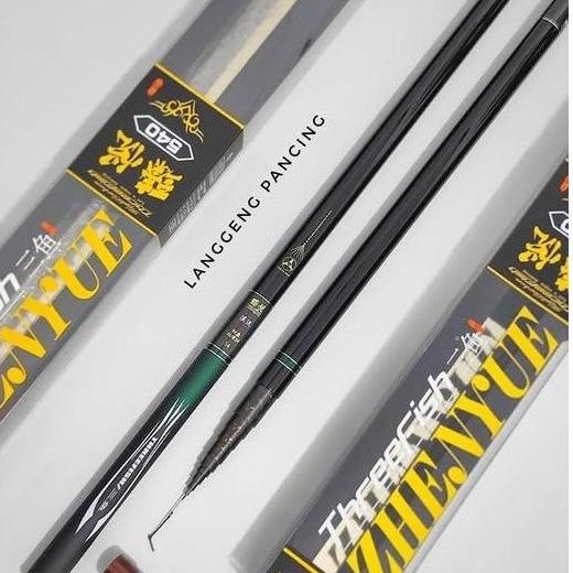 Threefish Joran Pancing Tegak Zhenyue Carbon Ringan Alat Memancing dengan Ringan