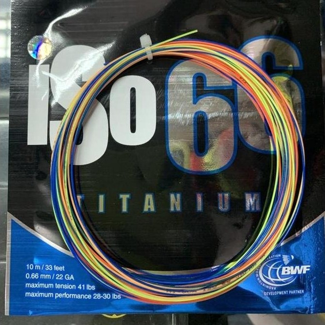 Senar Badminton NEW HIQUA ISO 66 TITANIUM RAINBOW ORIGINAL