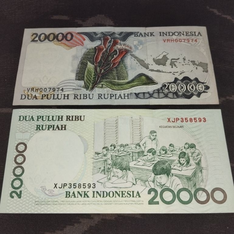 paket murah uang kertas kuno 20 rb cendrawasih dan 20 rb Ki hadjar Dewantara