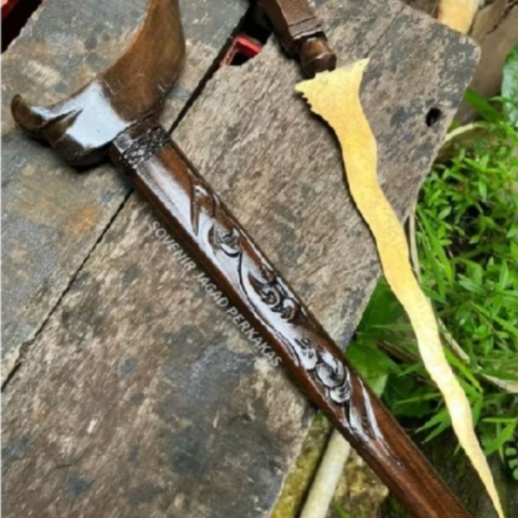Pisau Keris Kuningan Ukiran Tradisional Besar, Panjang 45 cm