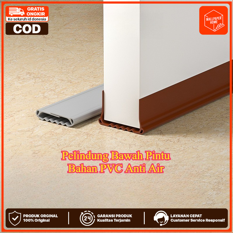 WALLPAPER HOME - Penutup Celah Bawah Pintu PVC: Penahan Pintu, Halang Debu, Binatang Kecil & Anti Ke