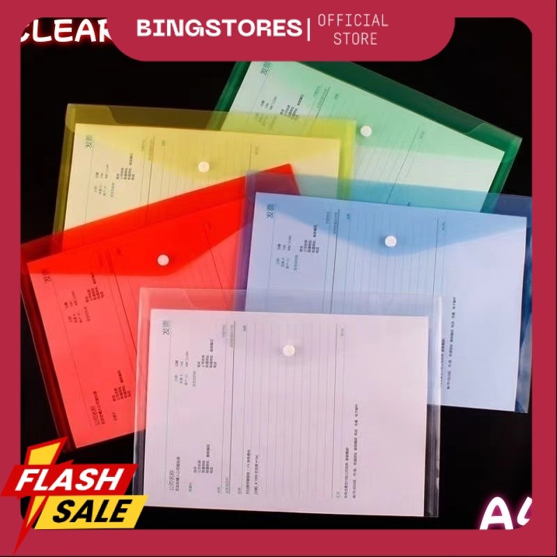 (COD) A4 Map Plastik Kancing Folio Map Kancing Punggung Grosir Murah WD