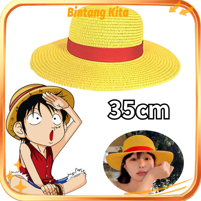 35cm Straw Hat Topi Jerami Dewasa Luffy One Piece Topi Jerami Luffy Topi Jerami Luffy Straw Hat One 