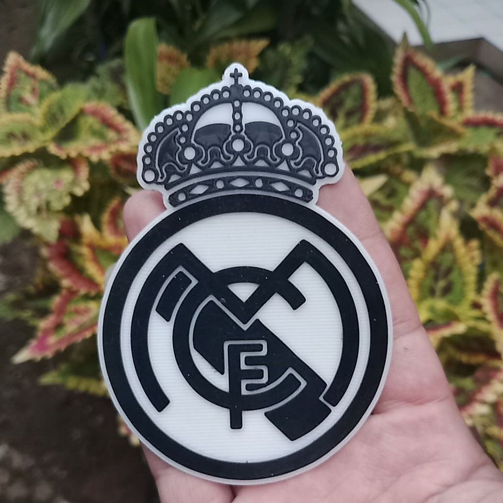 logo real madrid patch rubber timbul 3D