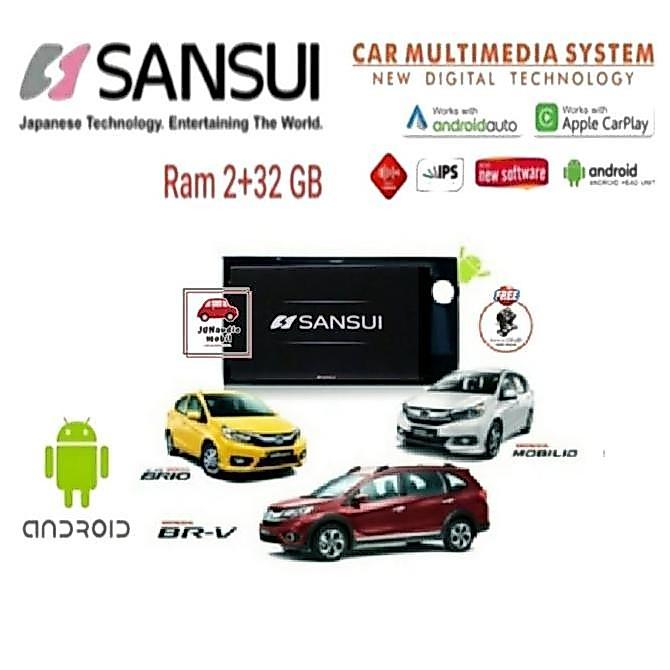 Head Unit Android Sansui 9 Inch OEM Mobilio Brio Brv + Kamera