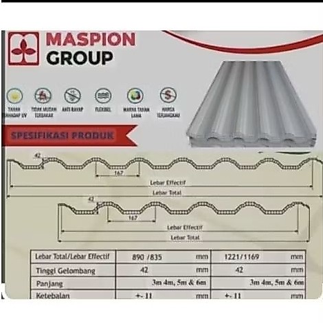 Atap UPVC Double Layer Maspion