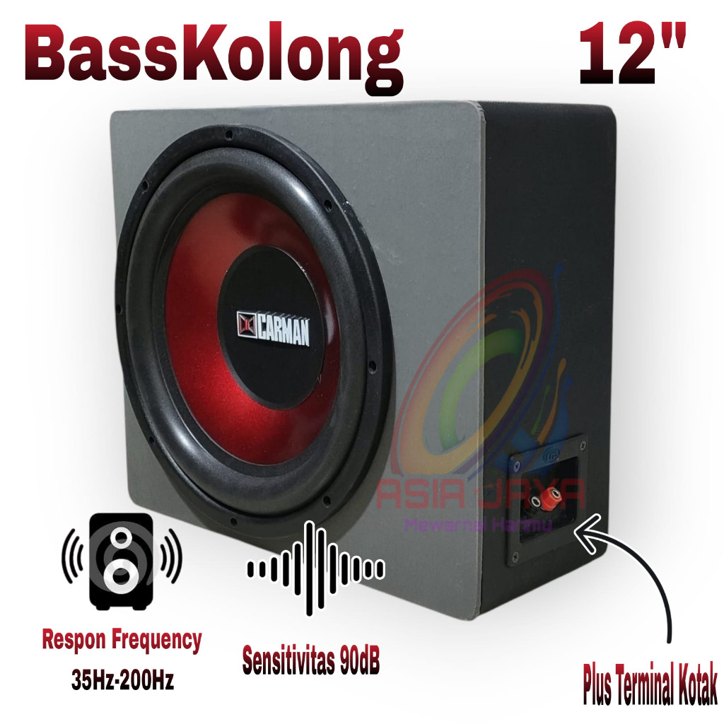 Paket Combo Subwoofer Kolong Pasif Speaker Carman CM1278 12 Inch