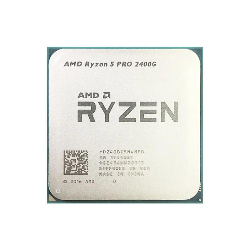 AMD Ryzen 5 PRO 2400G Used R5 PRO 2400G 3.6 GHz Quad-Core Eight-Thread 65W CPU Processor Socket AM4
