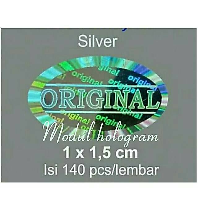 Stiker hologram Original oval silver