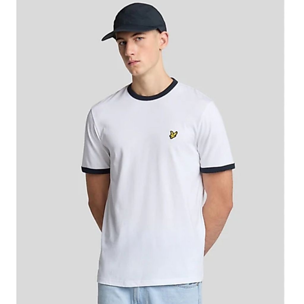 lyle and scott ringer tee vintage 80's 1:1 White