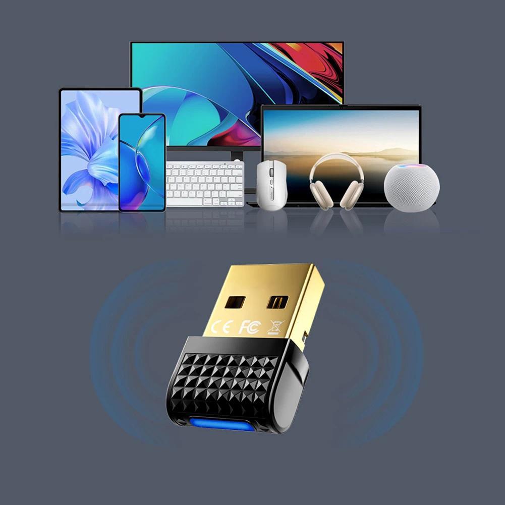 USB Bluetooth 6.0 Adapter for PC Plug & Play for Windows 11/10/8.1/7 Bluetooth Receiver & Transmitte