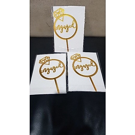 Topper engagement Engaged lamaran dekorasi hiasan kue