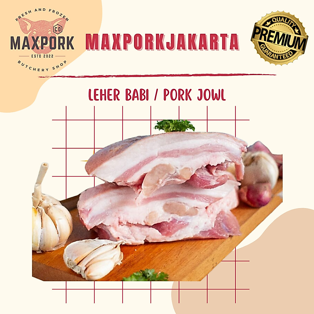 Daging babi bagian Leher / Leher Babi / Pork Jowl