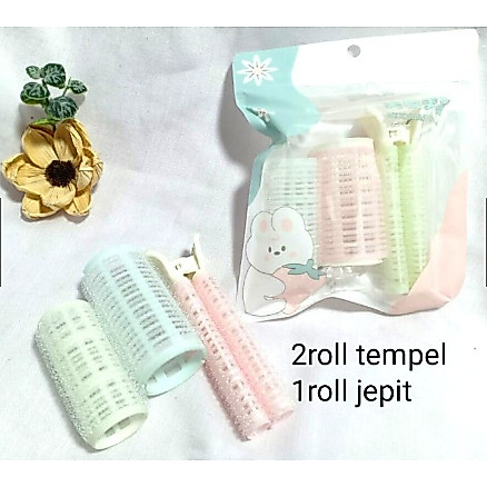 Roll Rambut 3pc | Roll Rambut Jepit | Roll Rambut Tutup | Roll Tempel