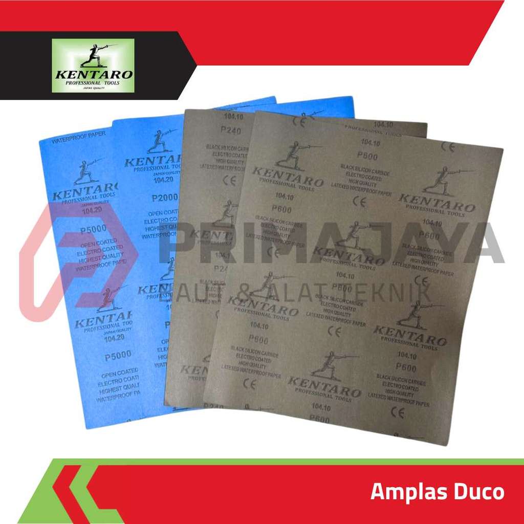 AMPLAS DUCO / AMPLAS KERTAS FINISHING / ABRASIVE PAPER P100 - P5000 KENTARO (PER LEMBAR)