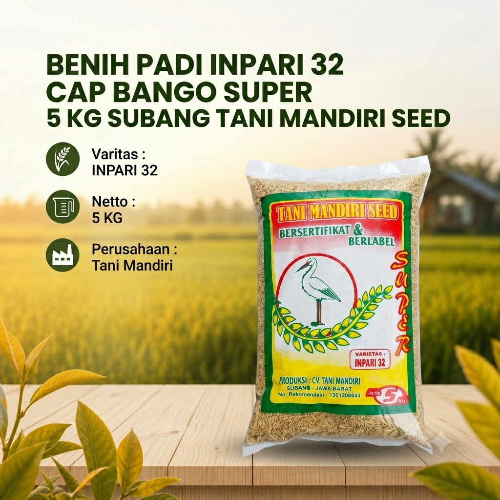 BENIH PADI INPARI 32 CAP BANGO SUPER 5 KG SUBANG TANI MANDIRI SEED