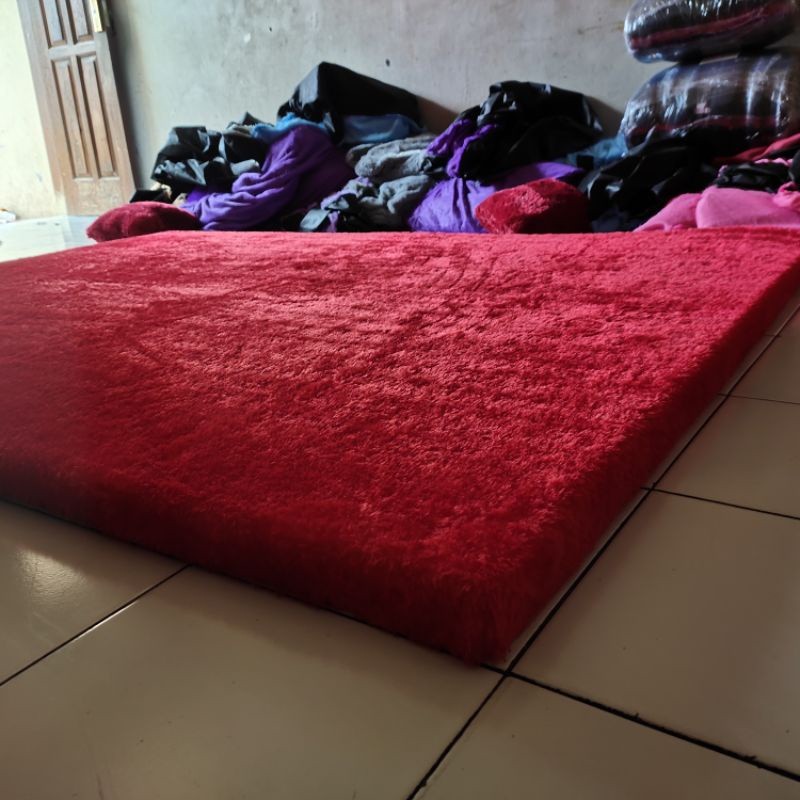 (SUPER TEBAL)Karpet Bulu  Uk 150X200X7 Karpet Lantai Bulu Rasfur Lembut Ambal empuk Kasur Bulu ANTI 