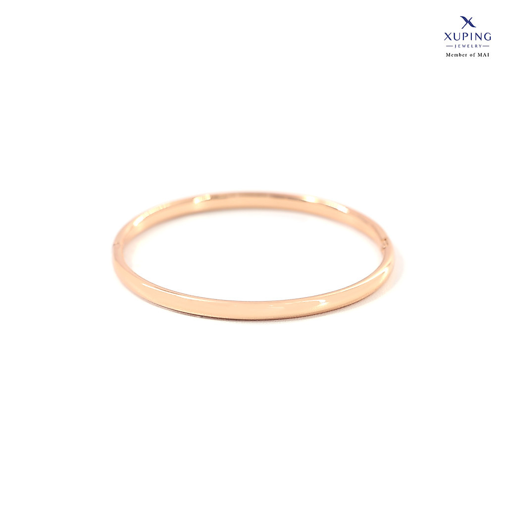 Xuping Gelang Kaku - Bangle Lapis Emas Polos 4mm 0131200209