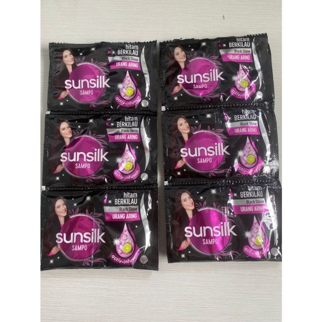 Shampo Sunsilk Hitam sachet rencengan - shampo sunsilk hitam glossy black