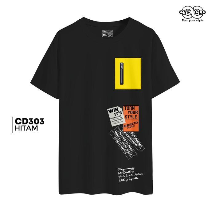 CYFCLO Kaos Distro Edisi Saku Sleting New CD303 Win Its The Matter Unik Pria Wanita Bahan Cotton Com