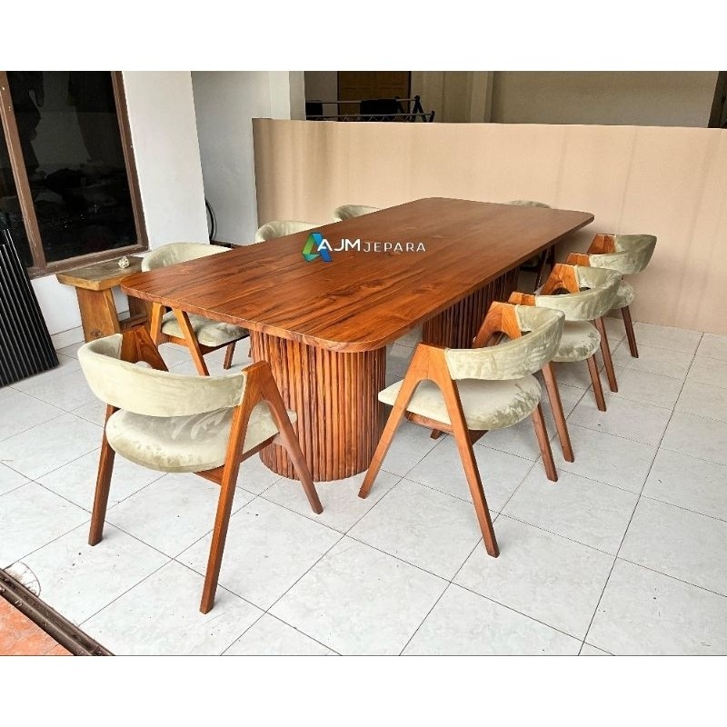 Meja makan costum minimalis jati.meja makan jati model terbaru