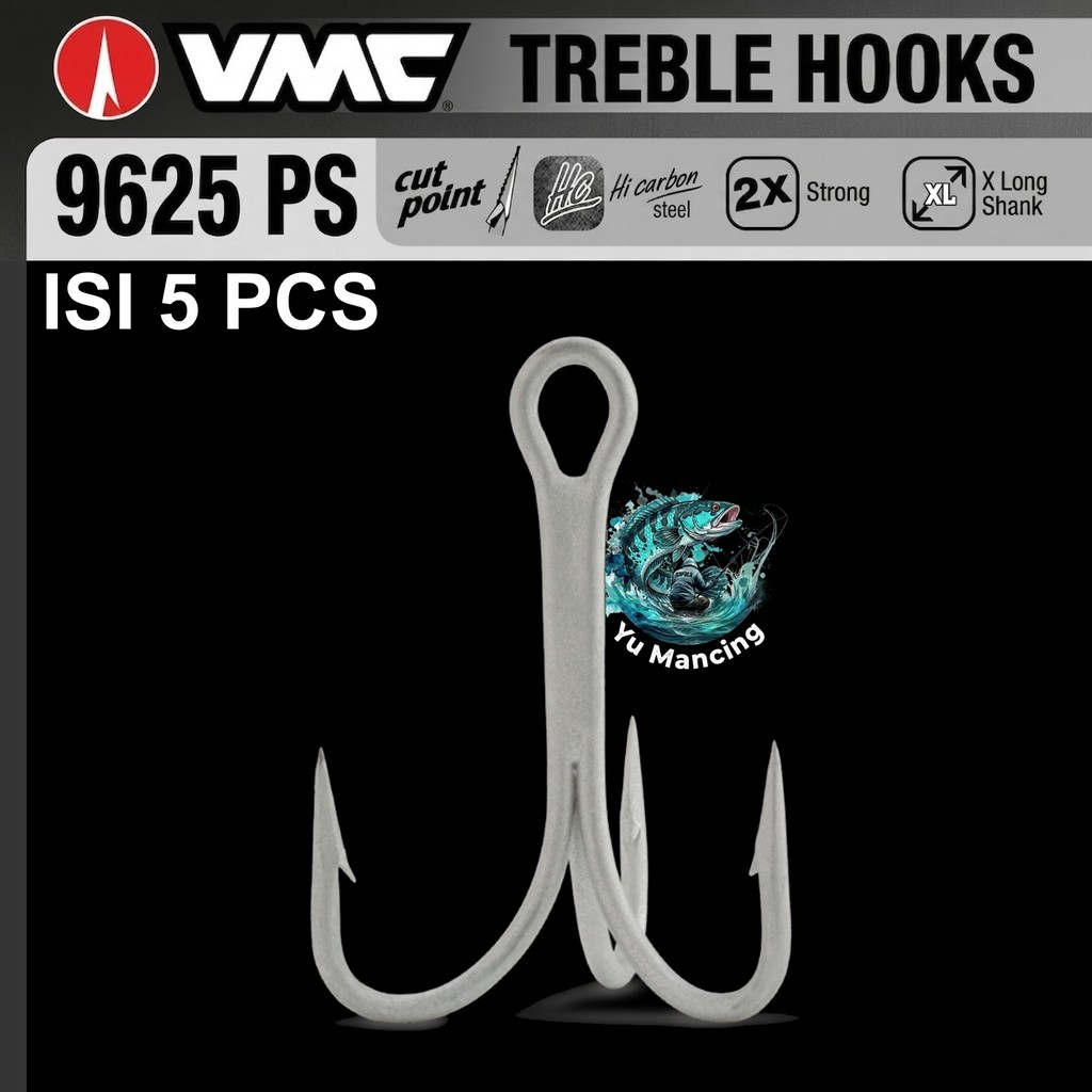 Kail Treble Hook VMC 9625 O'Shaughnessy Treble 2X Stong isi 5pcs - Original VMC France