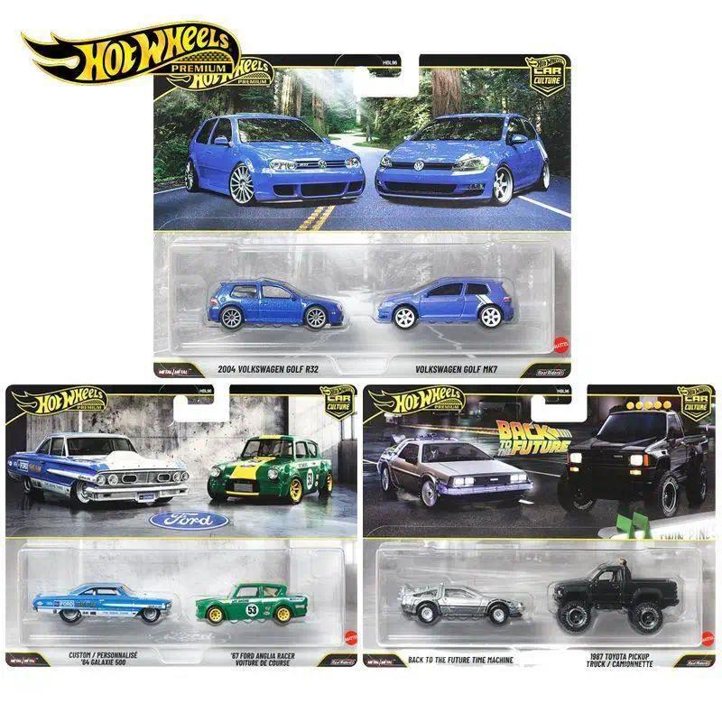 Hot Wheels Premium HBL96-V 2-pack Series,Back to the Future Volkswagen Golf Ford Anglia Galaxie 500,