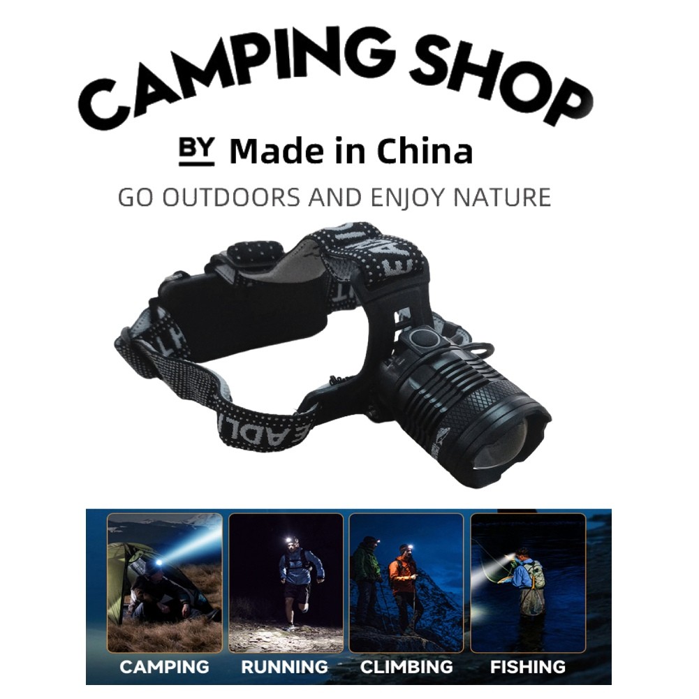 COD Senter Kepala Zoom TD-8018A-P100 LED Luar Ruangan Baterai Tahan Lama Senter Kepala Super Terang 