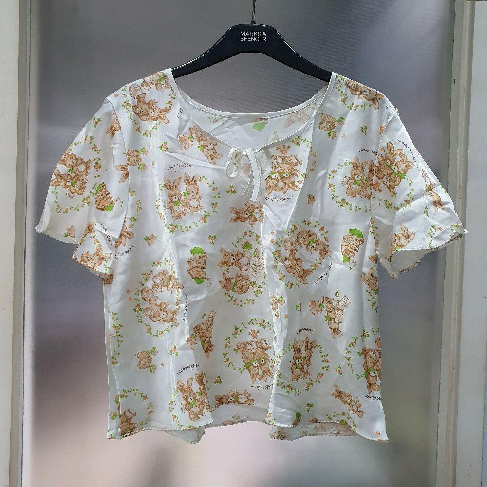 AJ setelan piyama satin cewek motif kelinci preloved prelove second baju tidur wanita Pendek Dewasa 