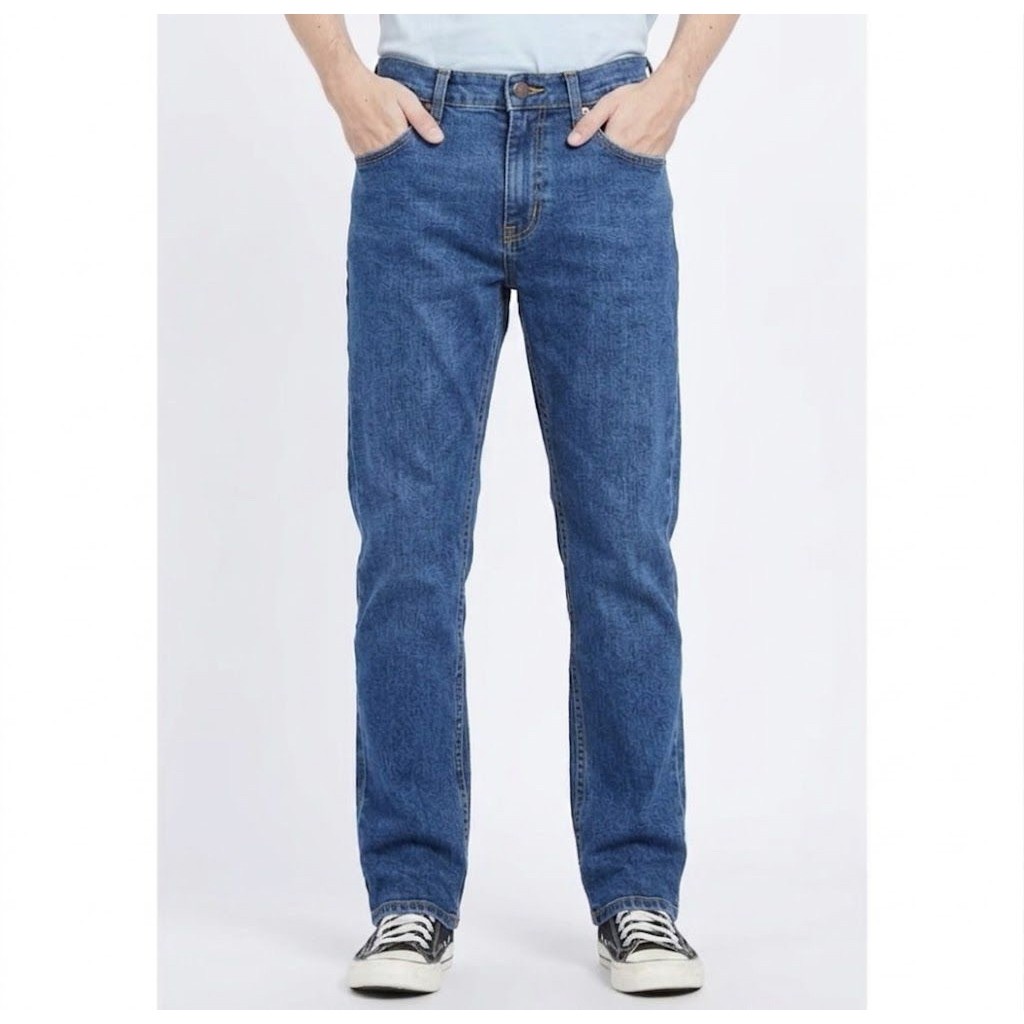 Celana jeans pria standar Reguler (non-strech) WRANGLE'R PRIA Denim Panjang Hitam Distro Dewasa Cowo