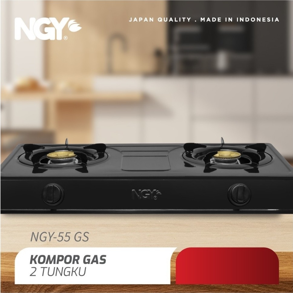 NGY Stain-Free Gas Stove / Kompor Gas Api 2 Tungku | NGY-555 NAGOYA
