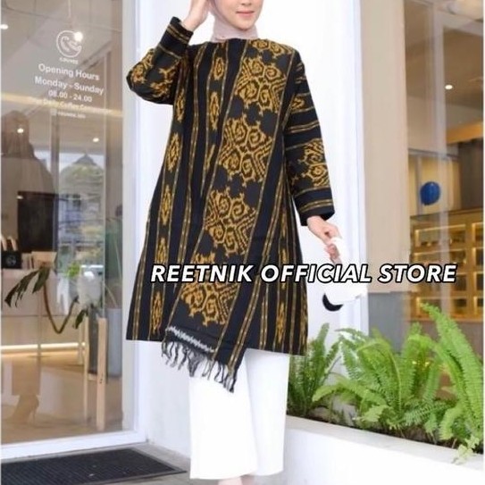 Termurah / Hot Sale Tunik Tenun Larose Tunik Wanita Atasan Wanita Muslim