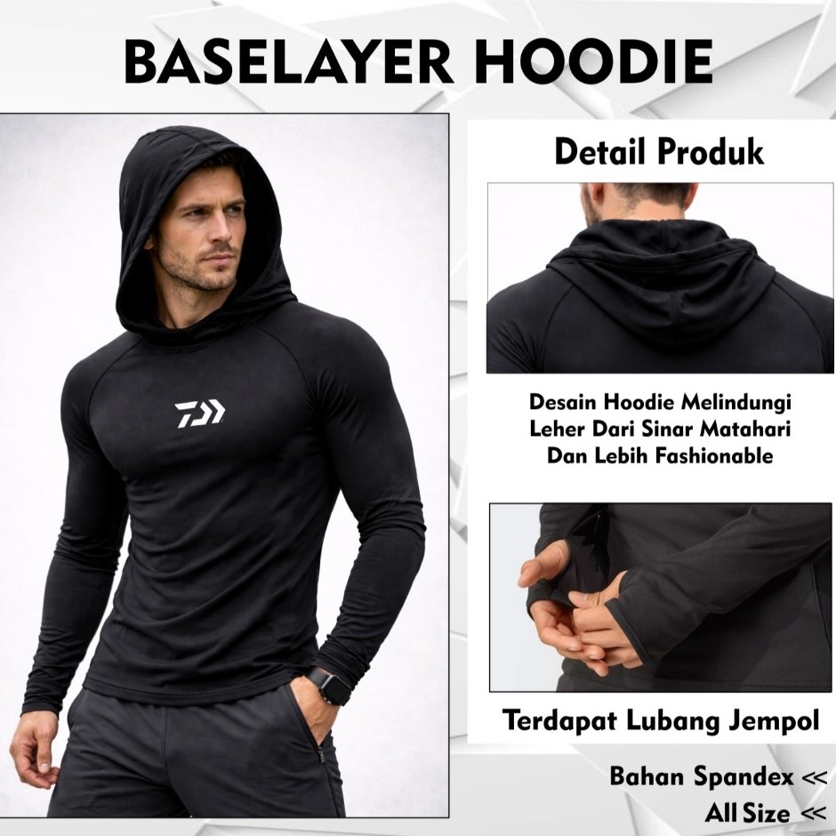 Baju Jersey Mancing Baselayer Hoodie Anti Panas Outdoor