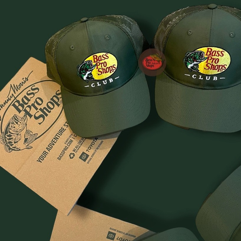 Topi Bass Pro Shops Club Bordir Logo Originalll