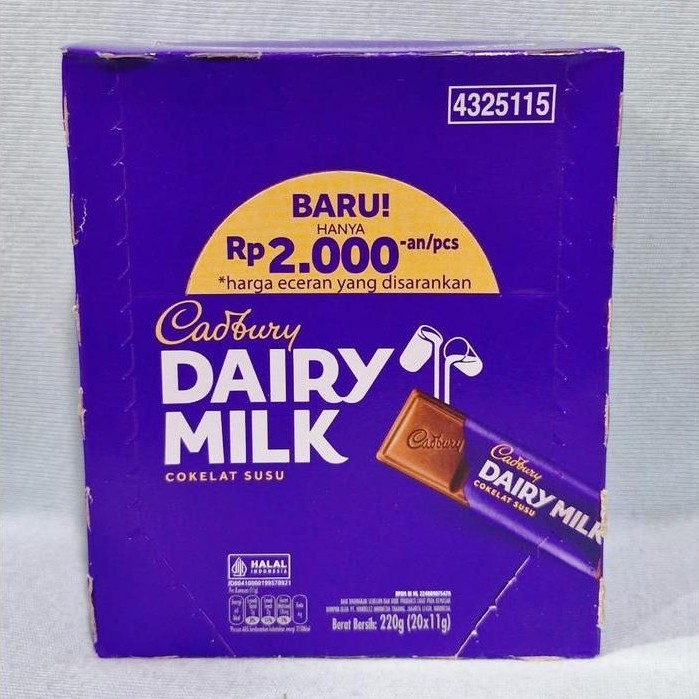 Terbaru Cadbury Dairy Milk (1 Box Isi 20 Pcs)