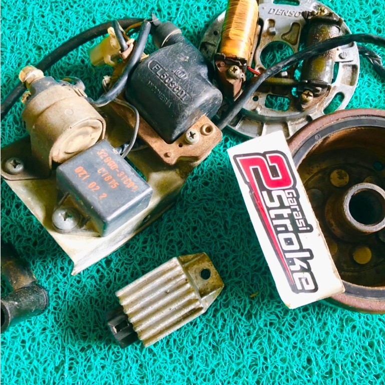 Paket pengapian full set Spul magnet cdi koil suzuki rc 80 100 bravo crystal tornado sprinter ori